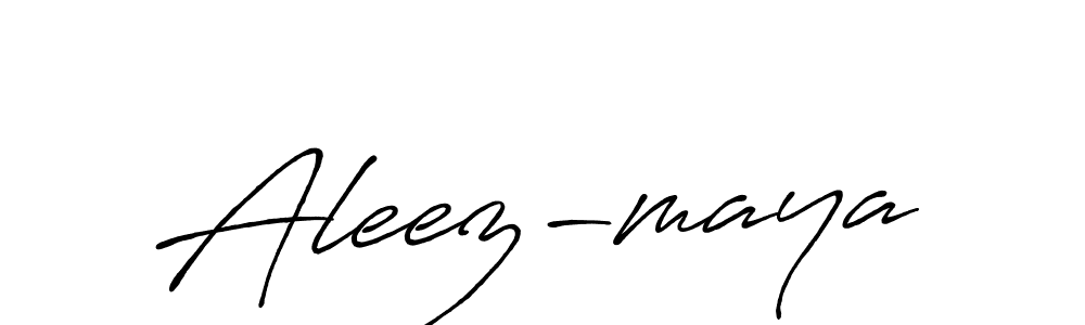 How to make Aleez-maya name signature. Use Antro_Vectra_Bolder style for creating short signs online. This is the latest handwritten sign. Aleez-maya signature style 7 images and pictures png