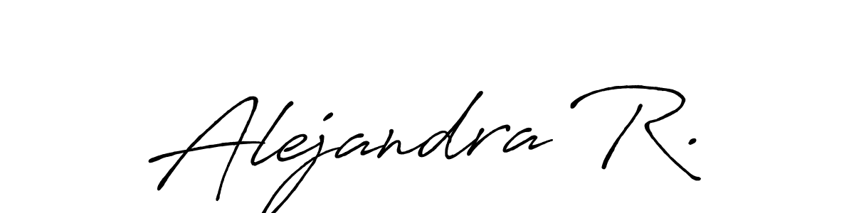 Alejandra R. stylish signature style. Best Handwritten Sign (Antro_Vectra_Bolder) for my name. Handwritten Signature Collection Ideas for my name Alejandra R.. Alejandra R. signature style 7 images and pictures png
