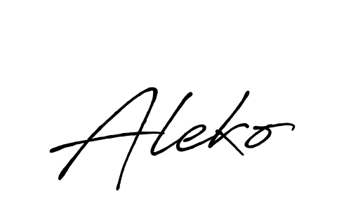 Use a signature maker to create a handwritten signature online. With this signature software, you can design (Antro_Vectra_Bolder) your own signature for name Aleko. Aleko signature style 7 images and pictures png