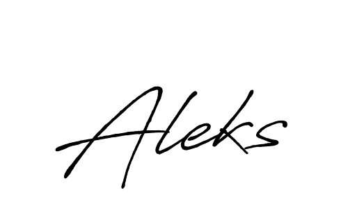 Make a beautiful signature design for name Aleks. With this signature (Antro_Vectra_Bolder) style, you can create a handwritten signature for free. Aleks signature style 7 images and pictures png