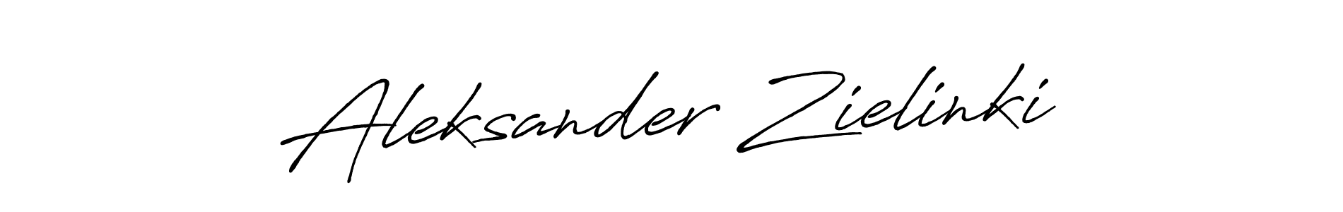 Create a beautiful signature design for name Aleksander Zielinki. With this signature (Antro_Vectra_Bolder) fonts, you can make a handwritten signature for free. Aleksander Zielinki signature style 7 images and pictures png