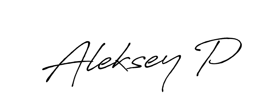 It looks lik you need a new signature style for name Aleksey P. Design unique handwritten (Antro_Vectra_Bolder) signature with our free signature maker in just a few clicks. Aleksey P signature style 7 images and pictures png