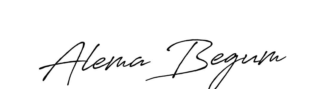 Use a signature maker to create a handwritten signature online. With this signature software, you can design (Antro_Vectra_Bolder) your own signature for name Alema Begum. Alema Begum signature style 7 images and pictures png