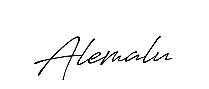 Design your own signature with our free online signature maker. With this signature software, you can create a handwritten (Antro_Vectra_Bolder) signature for name Alemalu. Alemalu signature style 7 images and pictures png