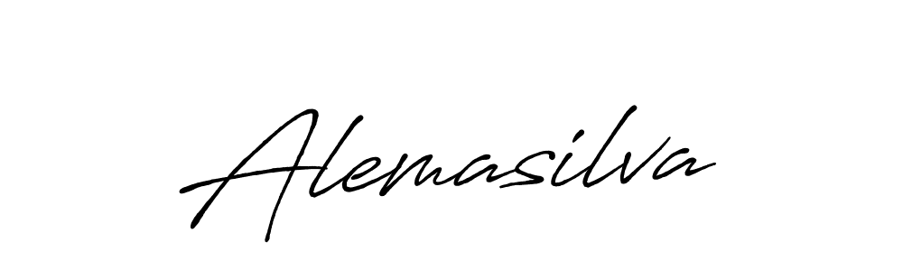 How to make Alemasilva name signature. Use Antro_Vectra_Bolder style for creating short signs online. This is the latest handwritten sign. Alemasilva signature style 7 images and pictures png