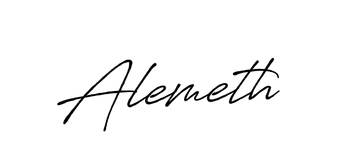 Alemeth stylish signature style. Best Handwritten Sign (Antro_Vectra_Bolder) for my name. Handwritten Signature Collection Ideas for my name Alemeth. Alemeth signature style 7 images and pictures png