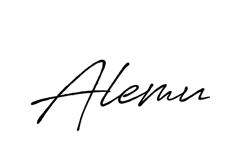 How to make Alemu signature? Antro_Vectra_Bolder is a professional autograph style. Create handwritten signature for Alemu name. Alemu signature style 7 images and pictures png