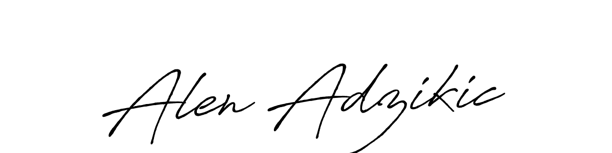 Create a beautiful signature design for name Alen Adzikic. With this signature (Antro_Vectra_Bolder) fonts, you can make a handwritten signature for free. Alen Adzikic signature style 7 images and pictures png