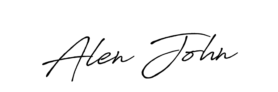 Make a beautiful signature design for name Alen John. With this signature (Antro_Vectra_Bolder) style, you can create a handwritten signature for free. Alen John signature style 7 images and pictures png