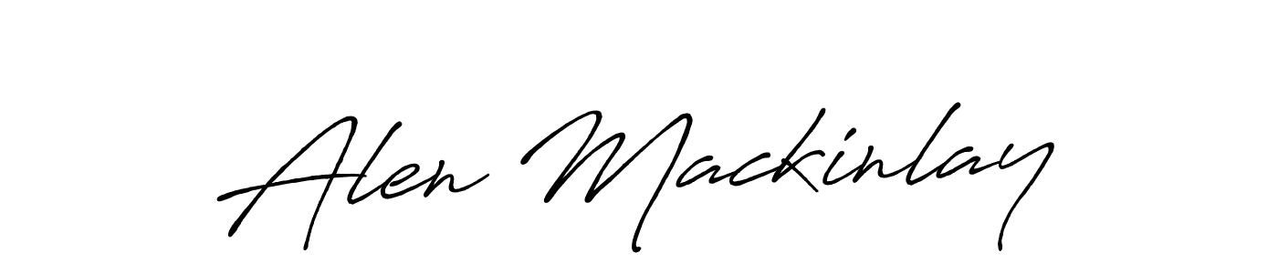 How to make Alen Mackinlay name signature. Use Antro_Vectra_Bolder style for creating short signs online. This is the latest handwritten sign. Alen Mackinlay signature style 7 images and pictures png