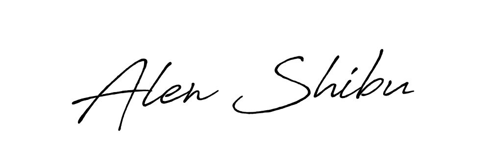 How to make Alen Shibu name signature. Use Antro_Vectra_Bolder style for creating short signs online. This is the latest handwritten sign. Alen Shibu signature style 7 images and pictures png