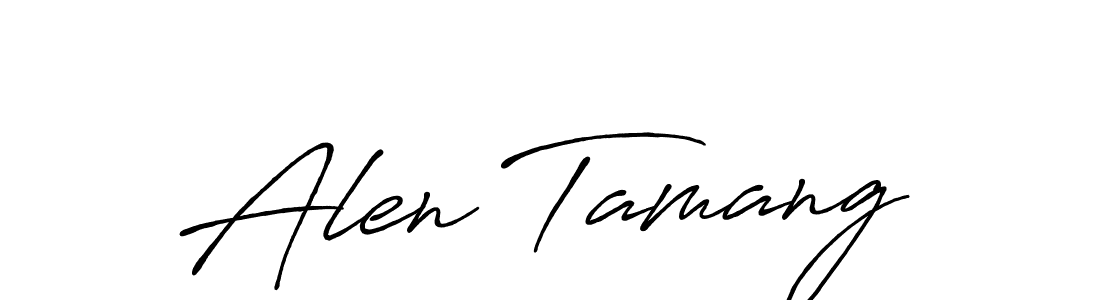 Alen Tamang stylish signature style. Best Handwritten Sign (Antro_Vectra_Bolder) for my name. Handwritten Signature Collection Ideas for my name Alen Tamang. Alen Tamang signature style 7 images and pictures png