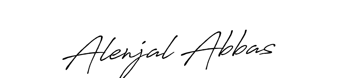 Make a beautiful signature design for name Alenjal Abbas. With this signature (Antro_Vectra_Bolder) style, you can create a handwritten signature for free. Alenjal Abbas signature style 7 images and pictures png