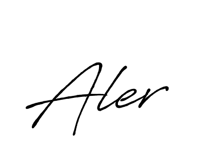 Make a beautiful signature design for name Aler. With this signature (Antro_Vectra_Bolder) style, you can create a handwritten signature for free. Aler signature style 7 images and pictures png