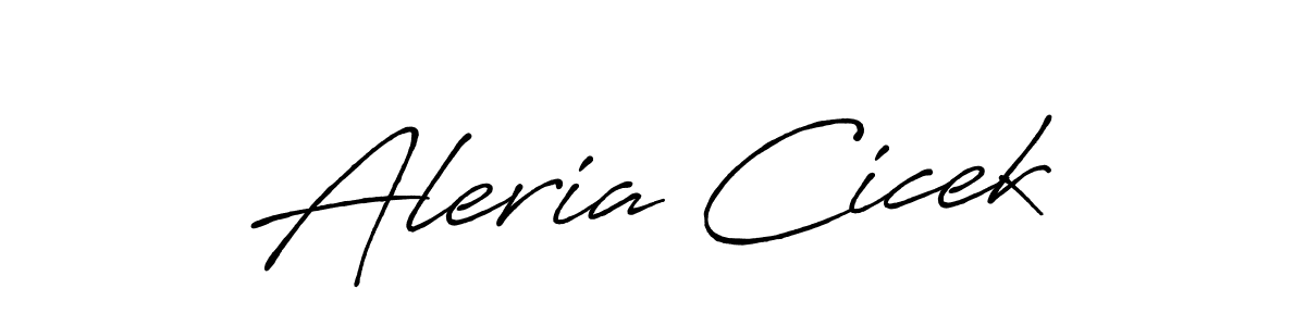 Make a beautiful signature design for name Aleria Cicek. With this signature (Antro_Vectra_Bolder) style, you can create a handwritten signature for free. Aleria Cicek signature style 7 images and pictures png