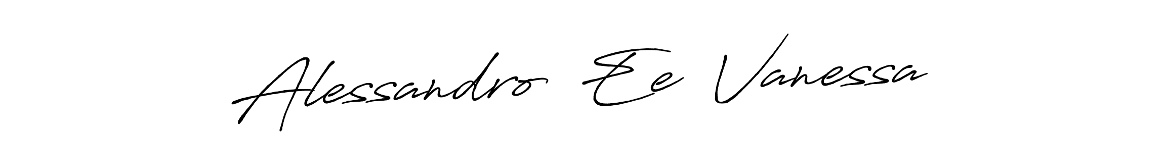 This is the best signature style for the Alessandro  Ee  Vanessa name. Also you like these signature font (Antro_Vectra_Bolder). Mix name signature. Alessandro  Ee  Vanessa signature style 7 images and pictures png
