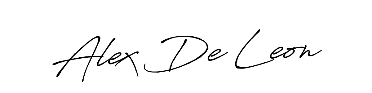 How to make Alex De Leon name signature. Use Antro_Vectra_Bolder style for creating short signs online. This is the latest handwritten sign. Alex De Leon signature style 7 images and pictures png