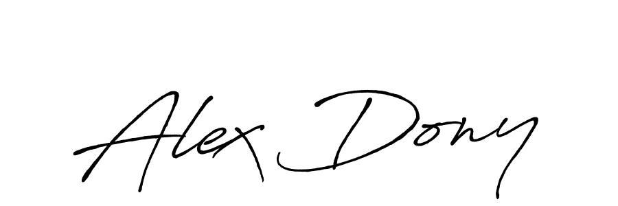 How to make Alex Dony name signature. Use Antro_Vectra_Bolder style for creating short signs online. This is the latest handwritten sign. Alex Dony signature style 7 images and pictures png