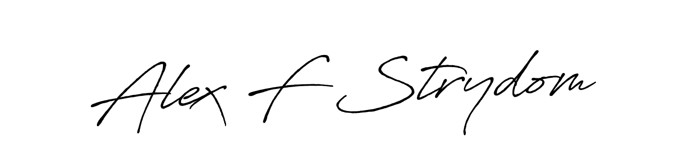 How to make Alex F Strydom name signature. Use Antro_Vectra_Bolder style for creating short signs online. This is the latest handwritten sign. Alex F Strydom signature style 7 images and pictures png