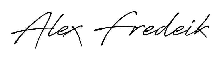 You should practise on your own different ways (Antro_Vectra_Bolder) to write your name (Alex Fredeik) in signature. Don't let someone else do it for you. Alex Fredeik signature style 7 images and pictures png