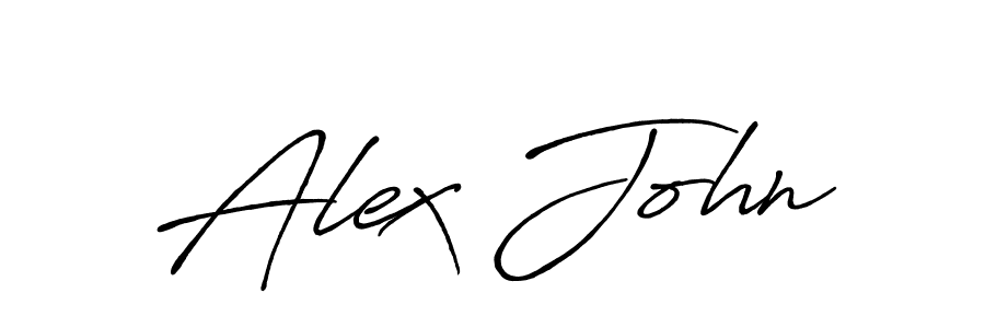 Use a signature maker to create a handwritten signature online. With this signature software, you can design (Antro_Vectra_Bolder) your own signature for name Alex John. Alex John signature style 7 images and pictures png
