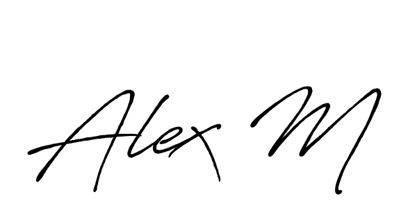 Alex M stylish signature style. Best Handwritten Sign (Antro_Vectra_Bolder) for my name. Handwritten Signature Collection Ideas for my name Alex M. Alex M signature style 7 images and pictures png