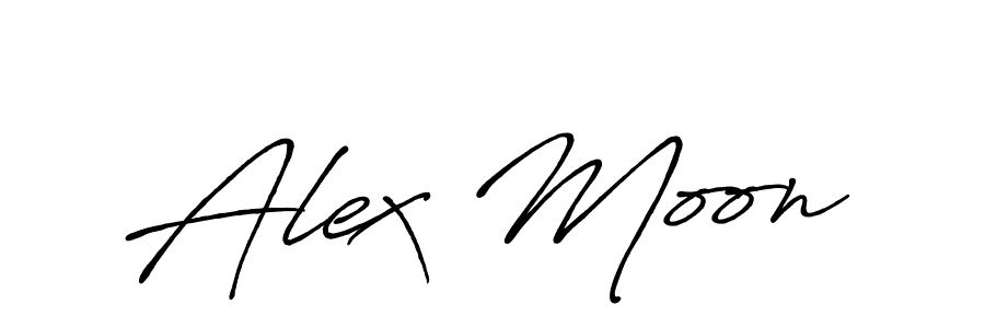 How to make Alex Moon name signature. Use Antro_Vectra_Bolder style for creating short signs online. This is the latest handwritten sign. Alex Moon signature style 7 images and pictures png