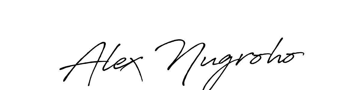 How to make Alex Nugroho name signature. Use Antro_Vectra_Bolder style for creating short signs online. This is the latest handwritten sign. Alex Nugroho signature style 7 images and pictures png