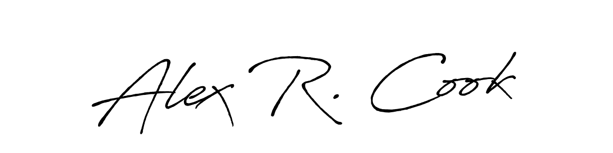 How to make Alex R. Cook name signature. Use Antro_Vectra_Bolder style for creating short signs online. This is the latest handwritten sign. Alex R. Cook signature style 7 images and pictures png