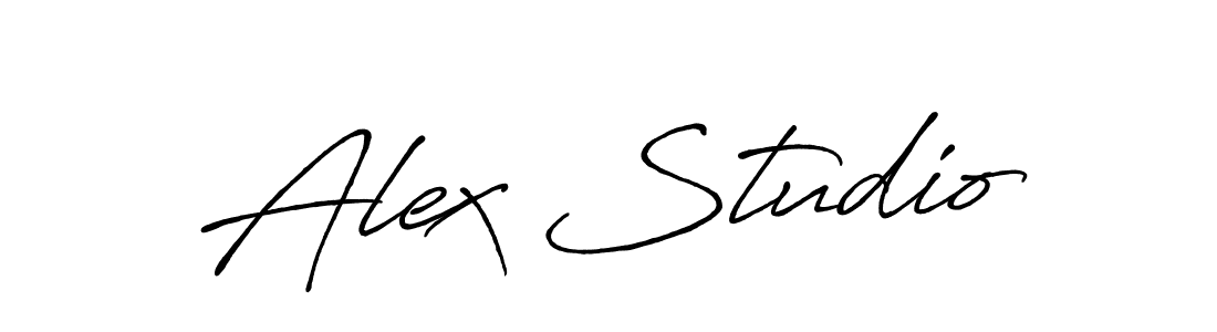 Use a signature maker to create a handwritten signature online. With this signature software, you can design (Antro_Vectra_Bolder) your own signature for name Alex Studio. Alex Studio signature style 7 images and pictures png
