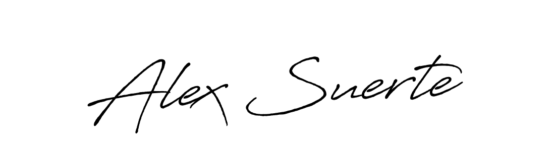 Design your own signature with our free online signature maker. With this signature software, you can create a handwritten (Antro_Vectra_Bolder) signature for name Alex Suerte. Alex Suerte signature style 7 images and pictures png