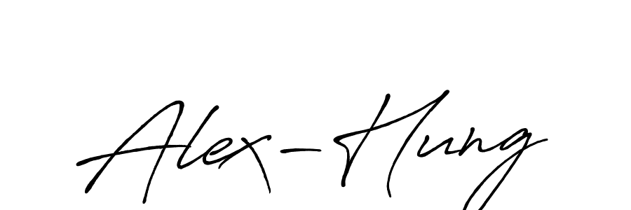 The best way (Antro_Vectra_Bolder) to make a short signature is to pick only two or three words in your name. The name Alex-Hung include a total of six letters. For converting this name. Alex-Hung signature style 7 images and pictures png