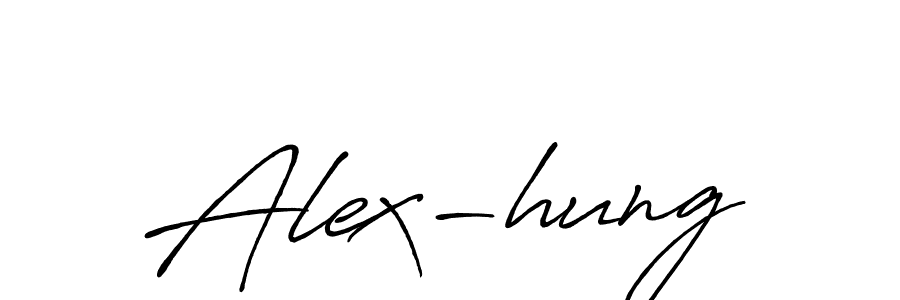 Use a signature maker to create a handwritten signature online. With this signature software, you can design (Antro_Vectra_Bolder) your own signature for name Alex-hung. Alex-hung signature style 7 images and pictures png