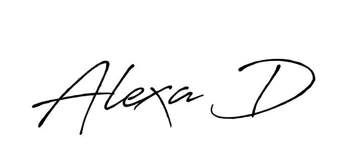 Make a beautiful signature design for name Alexa D. With this signature (Antro_Vectra_Bolder) style, you can create a handwritten signature for free. Alexa D signature style 7 images and pictures png