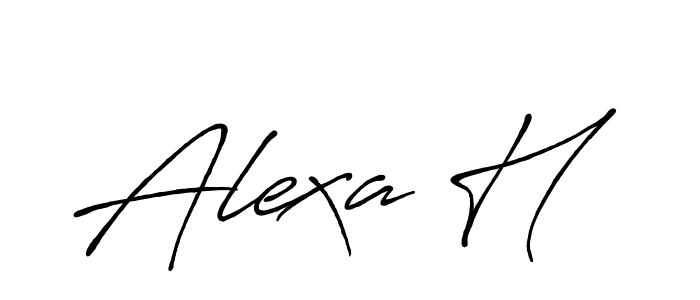 The best way (Antro_Vectra_Bolder) to make a short signature is to pick only two or three words in your name. The name Alexa H include a total of six letters. For converting this name. Alexa H signature style 7 images and pictures png