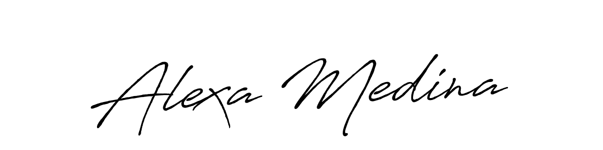 Alexa Medina stylish signature style. Best Handwritten Sign (Antro_Vectra_Bolder) for my name. Handwritten Signature Collection Ideas for my name Alexa Medina. Alexa Medina signature style 7 images and pictures png