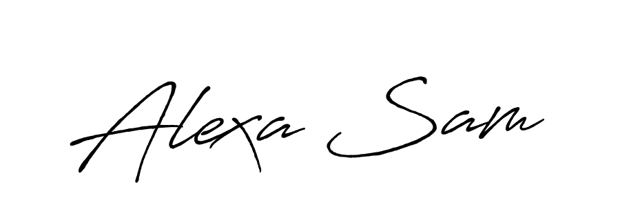 Also You can easily find your signature by using the search form. We will create Alexa Sam name handwritten signature images for you free of cost using Antro_Vectra_Bolder sign style. Alexa Sam signature style 7 images and pictures png