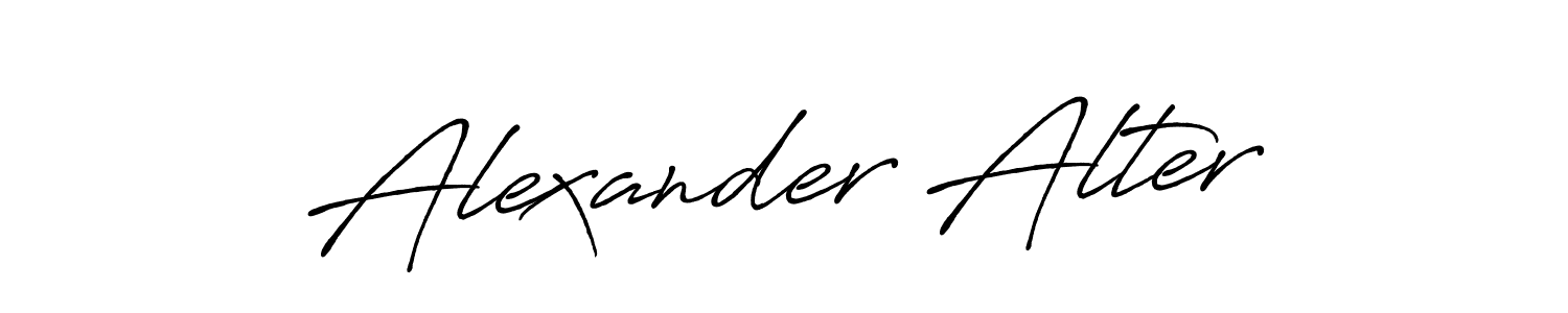 How to make Alexander Alter name signature. Use Antro_Vectra_Bolder style for creating short signs online. This is the latest handwritten sign. Alexander Alter signature style 7 images and pictures png