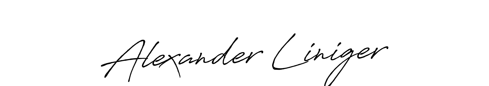 Create a beautiful signature design for name Alexander Liniger. With this signature (Antro_Vectra_Bolder) fonts, you can make a handwritten signature for free. Alexander Liniger signature style 7 images and pictures png