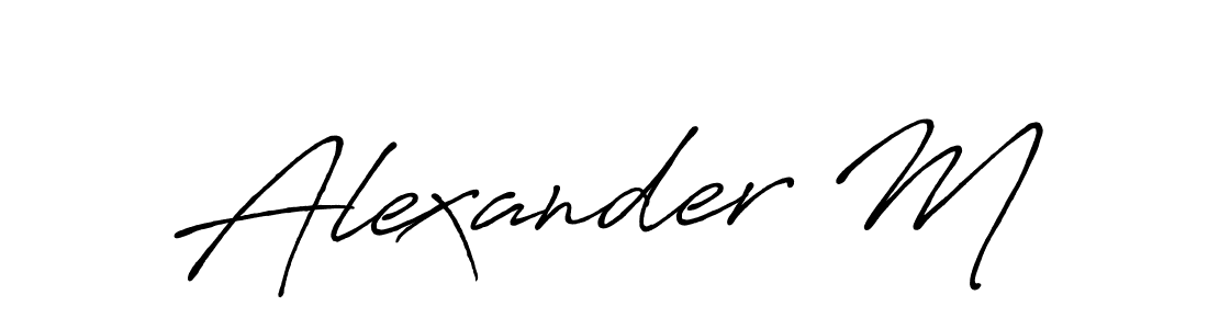 Design your own signature with our free online signature maker. With this signature software, you can create a handwritten (Antro_Vectra_Bolder) signature for name Alexander M. Alexander M signature style 7 images and pictures png