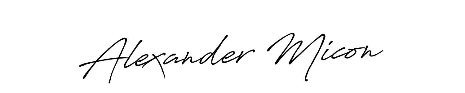 Alexander Micon stylish signature style. Best Handwritten Sign (Antro_Vectra_Bolder) for my name. Handwritten Signature Collection Ideas for my name Alexander Micon. Alexander Micon signature style 7 images and pictures png