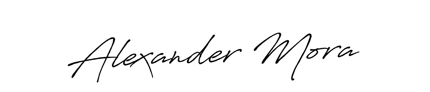 How to make Alexander Mora name signature. Use Antro_Vectra_Bolder style for creating short signs online. This is the latest handwritten sign. Alexander Mora signature style 7 images and pictures png