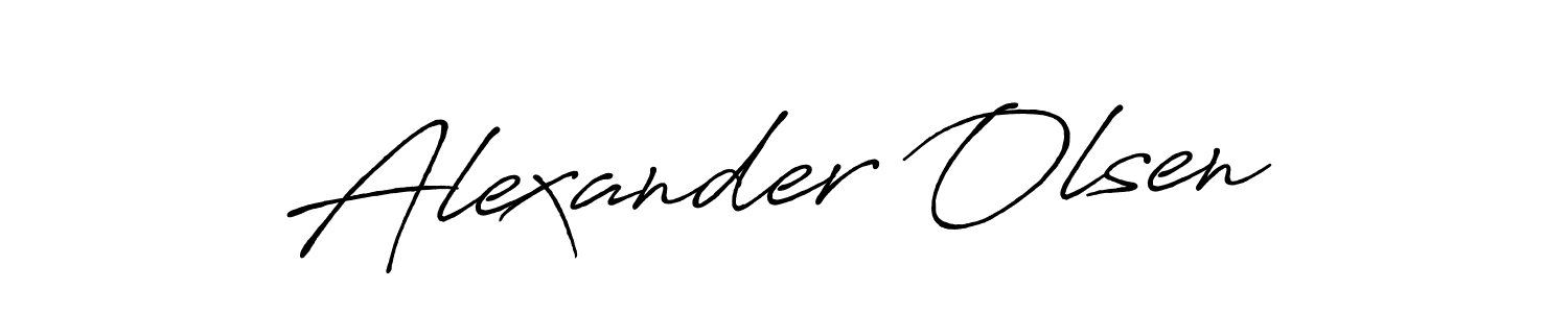 Alexander Olsen stylish signature style. Best Handwritten Sign (Antro_Vectra_Bolder) for my name. Handwritten Signature Collection Ideas for my name Alexander Olsen. Alexander Olsen signature style 7 images and pictures png