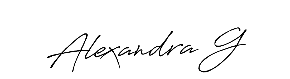 Create a beautiful signature design for name Alexandra G. With this signature (Antro_Vectra_Bolder) fonts, you can make a handwritten signature for free. Alexandra G signature style 7 images and pictures png
