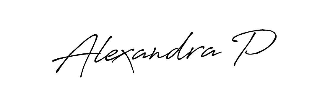 Use a signature maker to create a handwritten signature online. With this signature software, you can design (Antro_Vectra_Bolder) your own signature for name Alexandra P. Alexandra P signature style 7 images and pictures png
