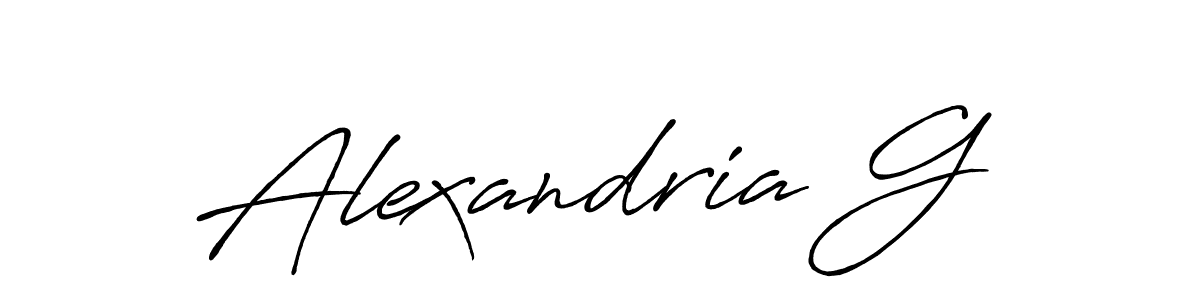 Design your own signature with our free online signature maker. With this signature software, you can create a handwritten (Antro_Vectra_Bolder) signature for name Alexandria G. Alexandria G signature style 7 images and pictures png