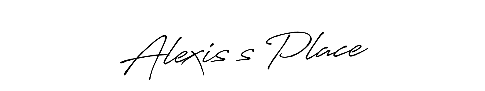 Alexis’s Place stylish signature style. Best Handwritten Sign (Antro_Vectra_Bolder) for my name. Handwritten Signature Collection Ideas for my name Alexis’s Place. Alexis’s Place signature style 7 images and pictures png