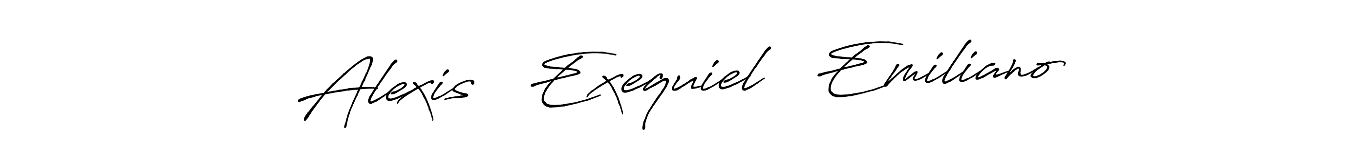 Also we have Alexis   Exequiel   Emiliano name is the best signature style. Create professional handwritten signature collection using Antro_Vectra_Bolder autograph style. Alexis   Exequiel   Emiliano signature style 7 images and pictures png