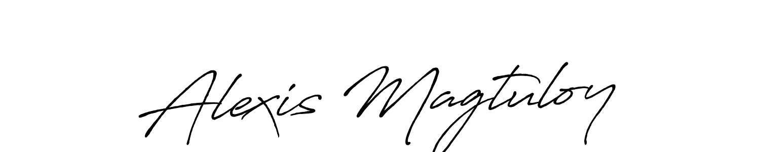 This is the best signature style for the Alexis Magtuloy name. Also you like these signature font (Antro_Vectra_Bolder). Mix name signature. Alexis Magtuloy signature style 7 images and pictures png