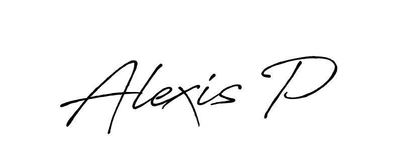 Make a beautiful signature design for name Alexis P. With this signature (Antro_Vectra_Bolder) style, you can create a handwritten signature for free. Alexis P signature style 7 images and pictures png